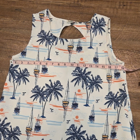 Fairhope Tropical Paradise Sleeveless Midi Dress With Pockets Women's Size M - Picture 10 of 14
